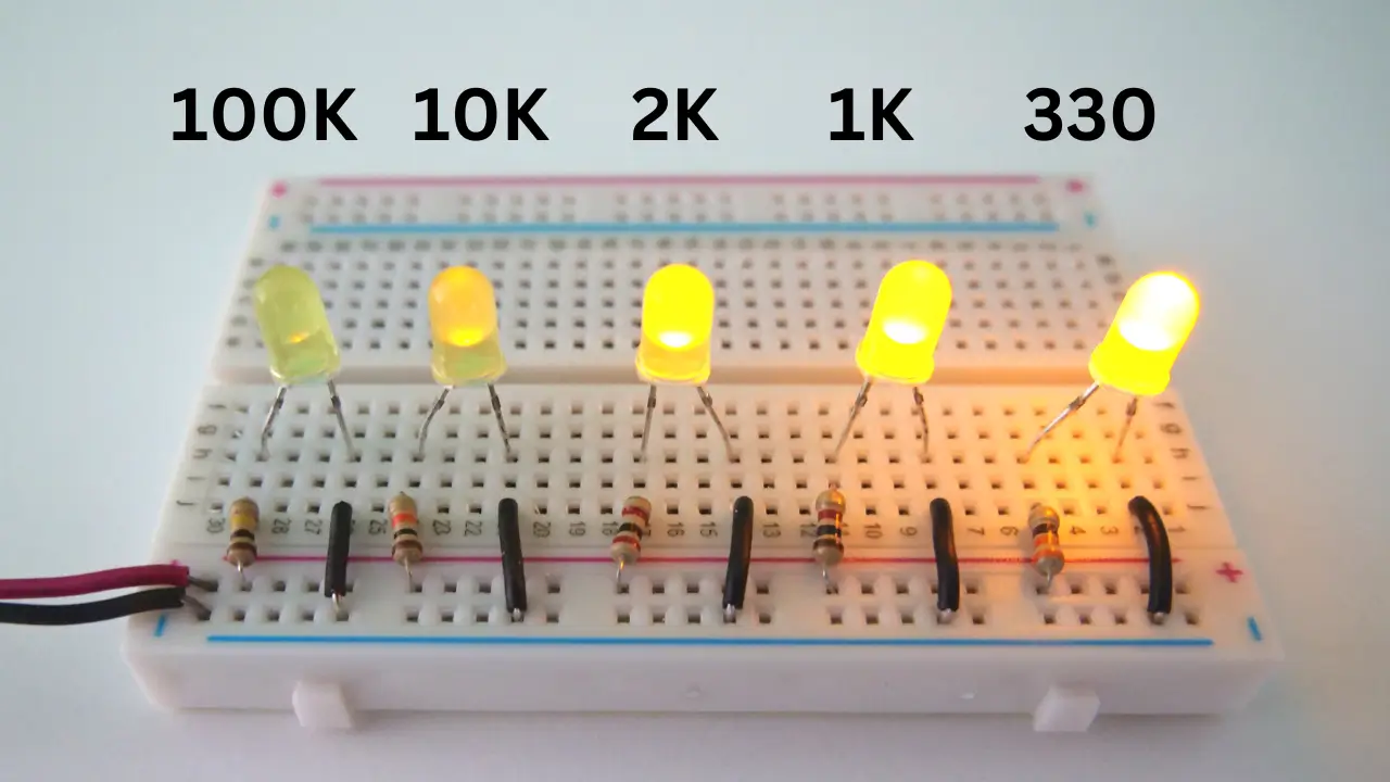 exemplo de resistor limitador de corrente com leds