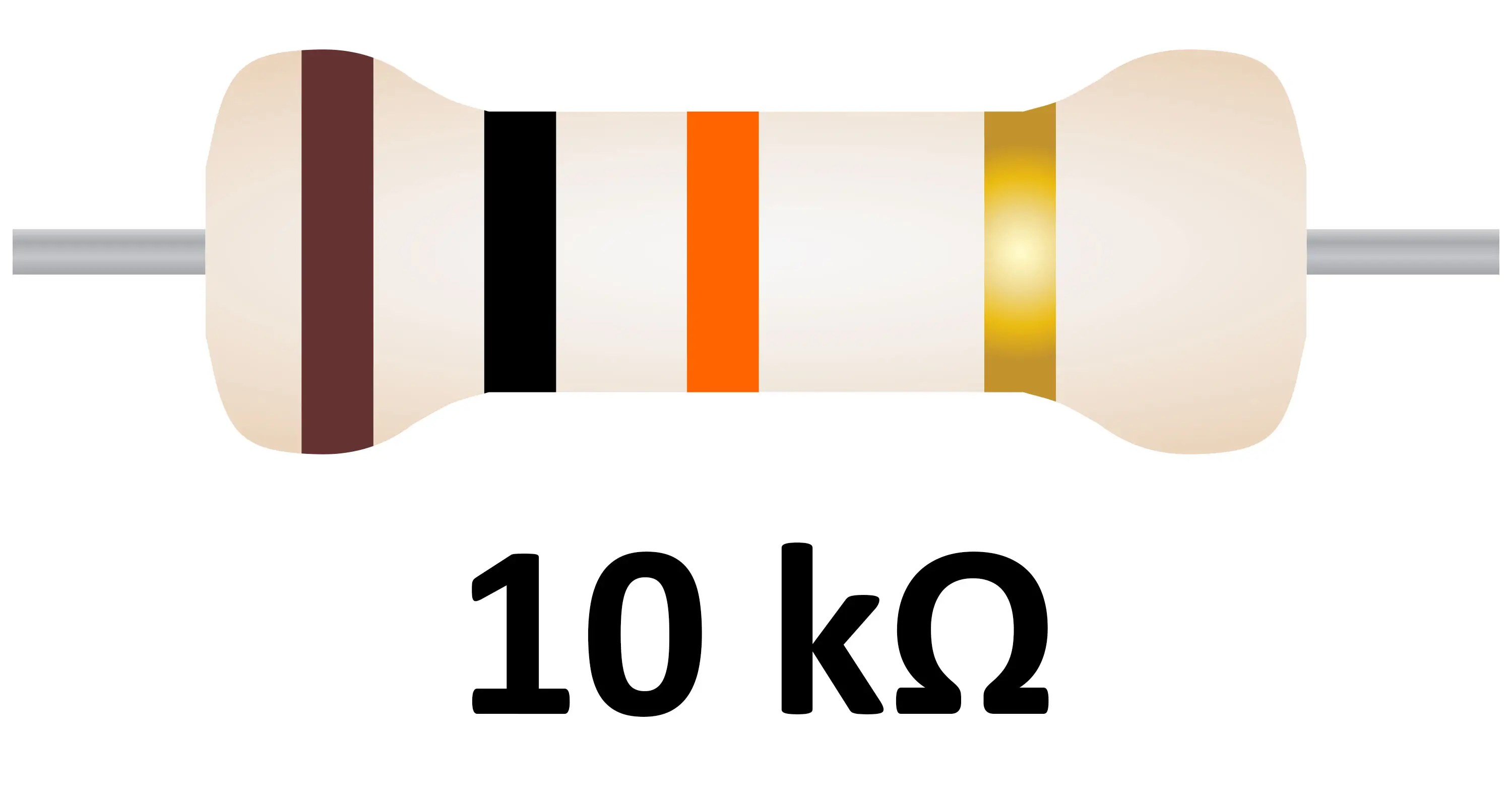 imagem de um resistor de 10k ohms
