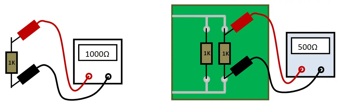 medindo resitor na placa e fora da placa, sao valores diferentes