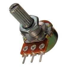 Imagem de um potenciometro comum eixo longo