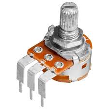 Imagem de um potenciometro com terminais a 90 graus