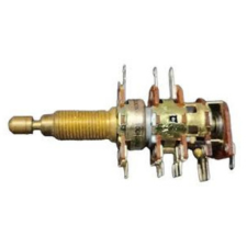 Imagem de um potenciometro de rádio antigo com varios canais de controle